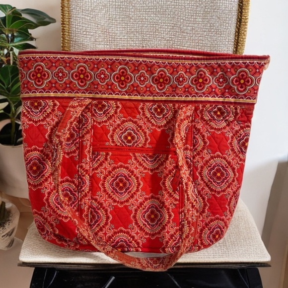 Vera Bradley Villager Toggle Closure 2 Pockets, Paprika, Large Tote Shoulder Bag - Picture 1 of 16